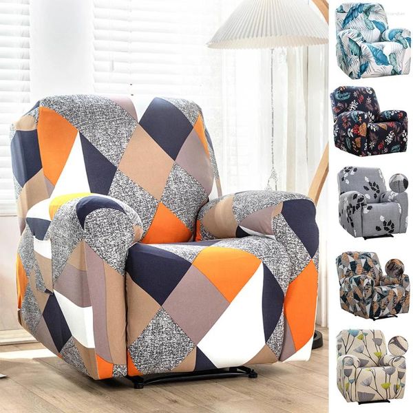 Campa a cadeira 4pcs High Stretch Reclinner Capa Sofá Slipcover Slipla Seat Setor respirável Impresso Recline Móveis Protetor