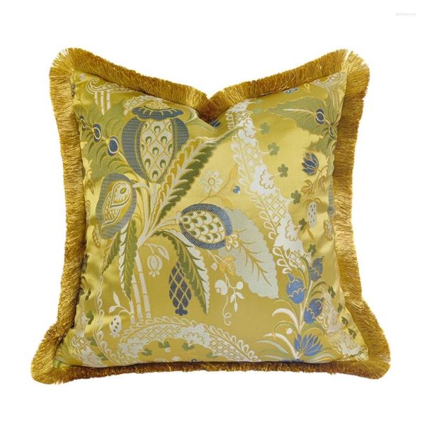 Pillow Raineforest Vintage Plantable Cadeir Cadeir Gold Store Home Store Decorativa Fringe Case 45x45 cm