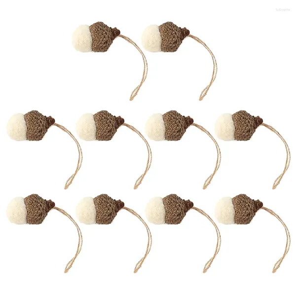 Vasen 10pcs Weihnachten Filz -Eichelornamente Felzte Girlandbällchen Pom Acorns Baum hängen Tincone Rustikal