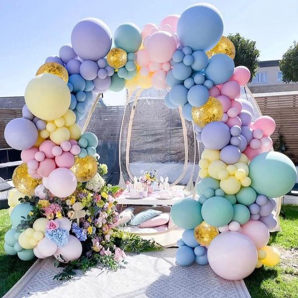 Decorazione per feste 148pieci di romantico macaron multicolore pallon ghirlanda arco set pastello baby shower bambini ragazzo ragazzo compleanno