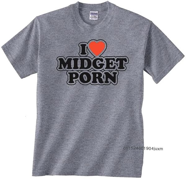 100% хлопчатобумажные футболки Мужские забавные футболки I Love Midget Porn Thir Pert