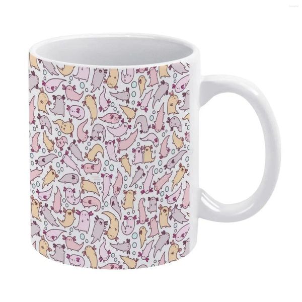 Tazze adorabili axolotls tazza bianca stampa di buona qualità stampa 11 oz tazza di caffè kawaii simpatici animali rosa axolotl axol