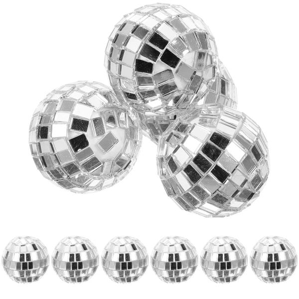 12 pezzi Riflettore a sfera da discoteca Sfriglietta argento Locket barre di vetro Ballo sospeso Mini