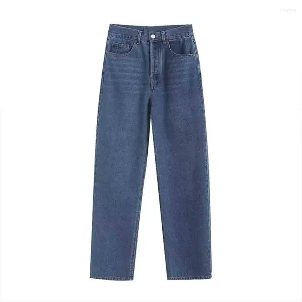 Jeans femminile femminile 2024 primavera di moda semplice pantaloni gambe dritti chic tasca late