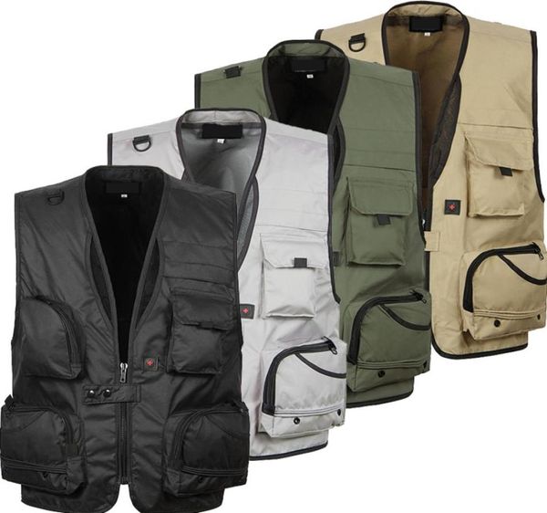 Maschi interi di grandi dimensioni xl5xl gilet casual maschio multipocchioni solidi whitcoat man di moda uomo tute di alta qualità gilet2327686