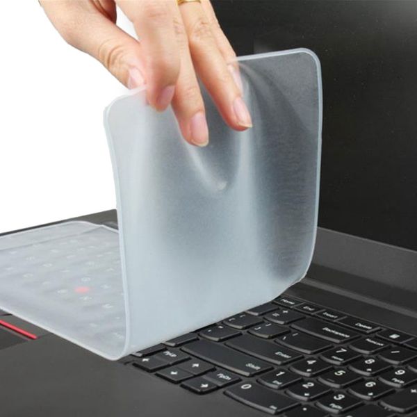 Universal Clear Wasserdes Anti-Staub-Silikon-Tastaturschutzhaut für PC und 14,0/15,6-Zoll-Laptop