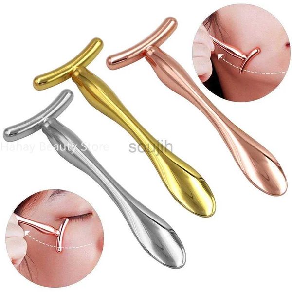 Massageador de rosto 1pcs Metal Eye Cream Aplicador Roller Ferramenta de Face Facial Massager Facial Face Magic Stick para reduzir a ruga de inchaço 240409