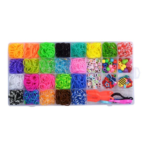 1Box Colorful Bande a telaio set Kit Bracciale Kit fai da te Creative intrecciata intrecciata elastico giocattoli per i giocattoli per la produzione di gioielli