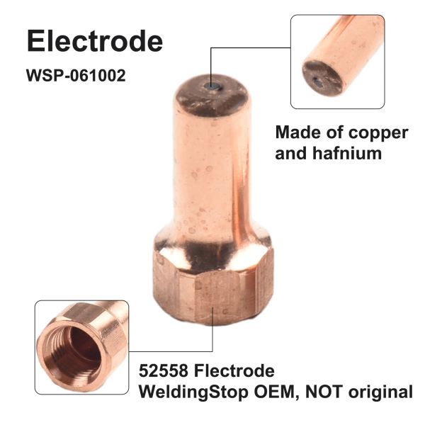 60pcs PT-80 PT80 IPT-80 Plasmaschneider-Tortenelektrode 1,2 mm 1,0 mm 1,1 mm Spitzen 52558 51311.12 Plasmaschneider Verbrauchsschweiß