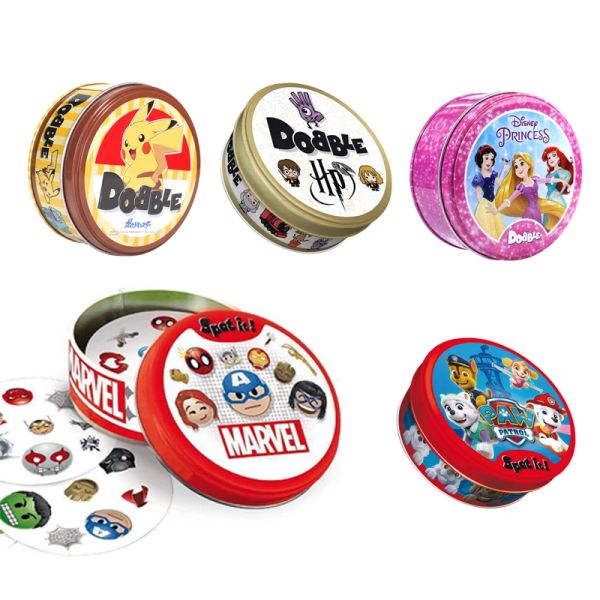 88Styles Dobble Cards Spot IT Game Toy mit Metal Box Red Sports Animals Jr. Hip Kids Brettspielgeschenke Feiertage Camping