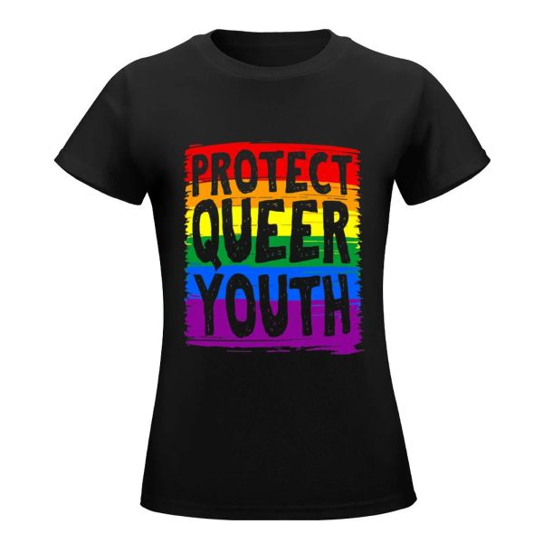 LGBTQ Protect Youth Youth LGBT T-shirt Gay Pride Tees PLUS TAMPS TOPS TOPS SHISTS GRÁFICAS PARA MULHER