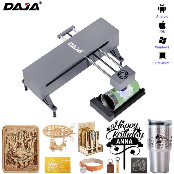 DAJA DJ7 Incisione laser Macchina per incisione fai da te portatile per vetro in legno in metallo dipinto Cutter laser in plastica CNC in plastica CNC