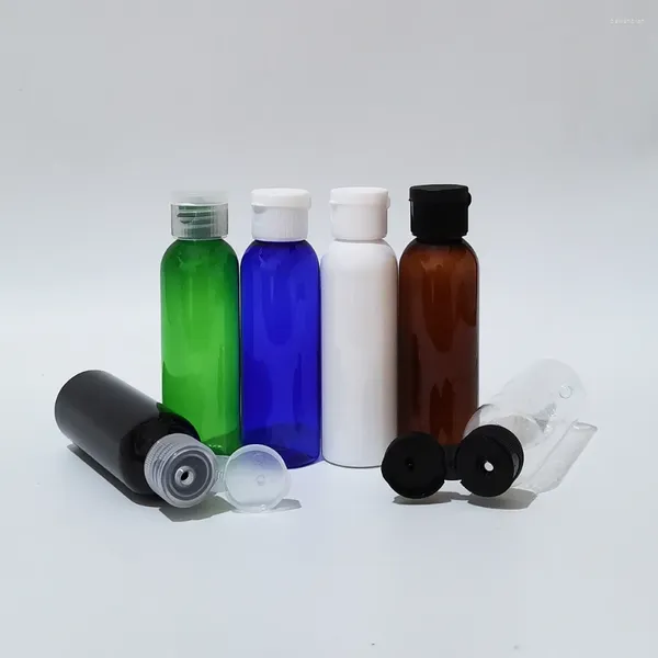 Depolama Şişeleri 50pcs 60ml Boş beyaz evcil Flip Üst kapalı plastik losyon krem ​​kapları şampuan duş jel kozmetik ambalaj