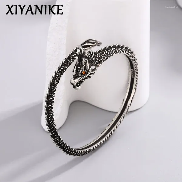 BANGGLE XIYANIKE Vintage Thai Silver Dragon for Women Girl Punk Fashion Gioielli Friend Gift Pulseras Mujer