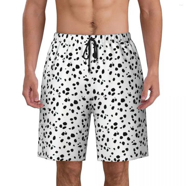 Shorts masculinos Pontos de pontos DOTS Dalmácia Dog Ginástica Verão Prind Board Board Surfing Men da calça curta Moda respirável Tamanho grande tronco de natação