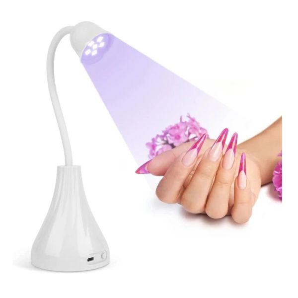 Vestidos 12w mini lótus led led led led unhas hine rosa branco USB