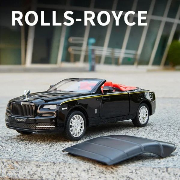 1:32 Rolls Royce Dawn Spofec in lega Modello di auto giocattolo Modello e Light Pull Black Toy Collectibles Regalo di compleanno