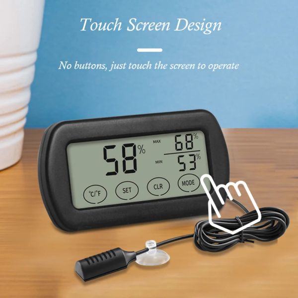Alarmtemperatur Hygrometer Klettern Pet Box Digital Display Nass und trockenes Thermometer Schlüpfen elektronisches Thermometer