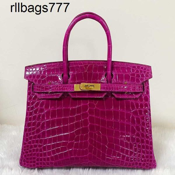 Borse in pelle BK Designer Arabian Night Purple Crocodile Borsa luminoso 30 fibbia femminile cucito 25