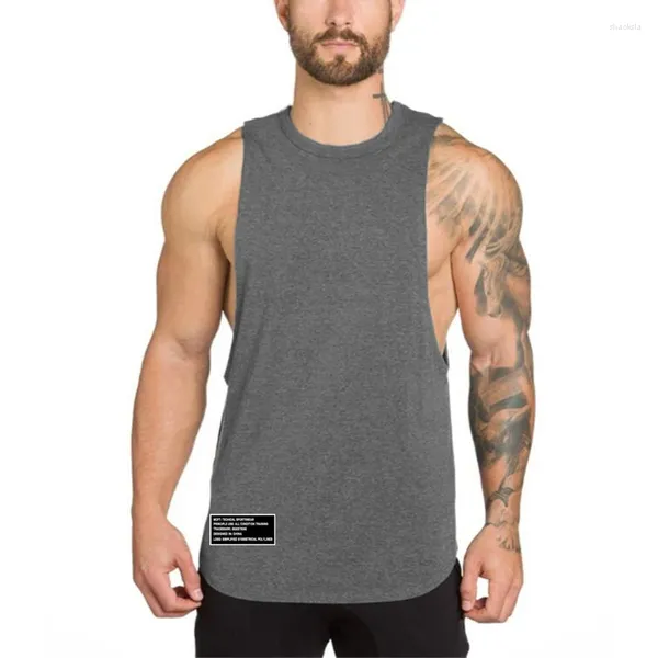 Tops cerebbe da uomo Brand Gym Abbigliamento fitness Bodybuilding Stringer Summer Allenamento traspirante canotta