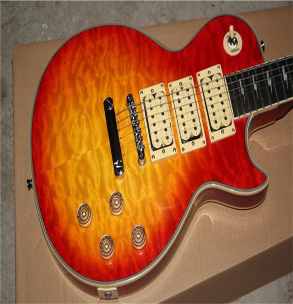 Özel Mağaza Ace Frehley Signature 3 Pikaplar Elektro Gitarvintage Sunburst Tiger Flame Özel Guar Gutarlar Guitarra3275091