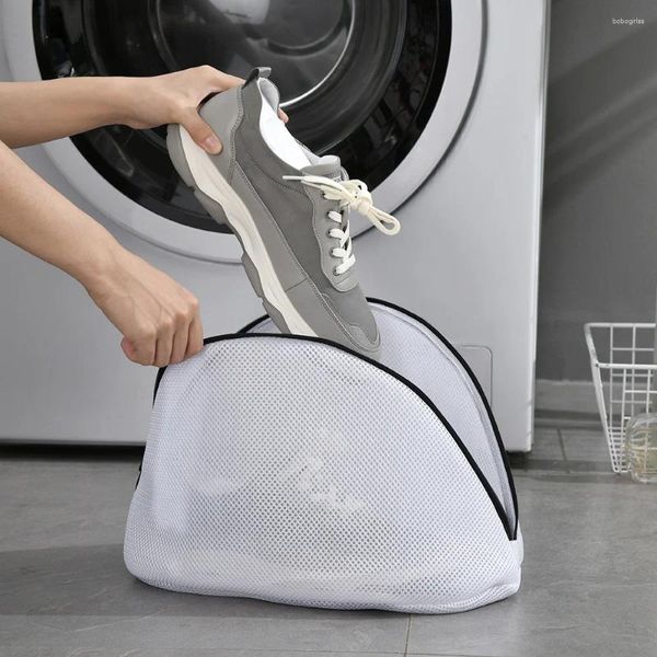 Bolsas de lavanderia 1-5 PCs Mesh Bag Washing Machine Shoes com Zips Travel Shoe Stoge Protetive Box Organizer