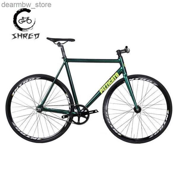 Bikes PIZZE T1 Bike a marcia fissa 50 cm 52,5 cm 55 cm 57,5 cm Fixie Fixie Sing Speed Racing Bicycs 700c Frame in alluminio include Freno anteriore L48