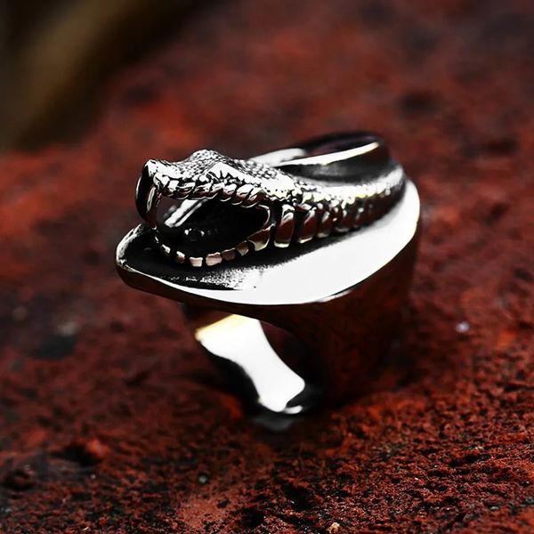 Уникальные винтажные 14 -километровые кольца змеи панк хип -хоп кольцо для мужчин женское модное ювелирное украшение