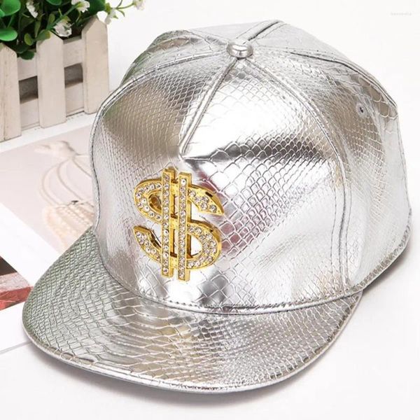 Berets Street Dance Cappello Crocodile Skin Texture Decorazioni Rhinestone Cap da baseball con cartello in contanti Buckle Hop ha raggiunto il picco per all'aperto