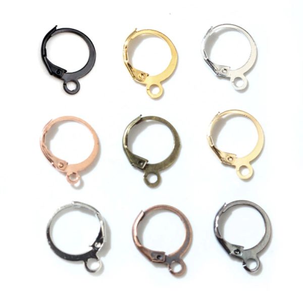 30-50pcs/Los Gold Silber French Hebel Ohrring Haken Drahteinstellungen Basis-Hoops Ohrringe für DIY-Schmuckzubehör Großhandel Großhandel