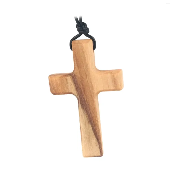 Anhänger Halsketten Oliven Holz Kreuz Halskette Dekorative Geschenk Mode Schmuck Gebet für Weihnachten Geburtstag Hochzeit Valentinstag Jungen Jungen Mädchen