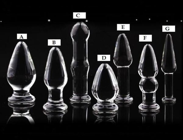 7 Designs Glasgläser Butt Plug Anal Schmuck Stecker Glas Dildo Penis Sex Spielzeugprodukte1775308