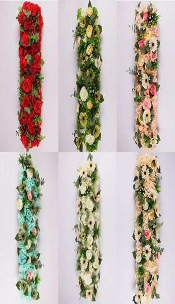 25100 cm elegantes linhas de flores artificiais de casamento Centerpieces Road Cited Flower Table Runner Decoration Supplies 5985600