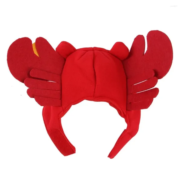 Vestuário de cachorro fofo chapéu de animal de estimação Halloween Red Crab for Cat Dress Up Lear -Cosplay Costume decorativo