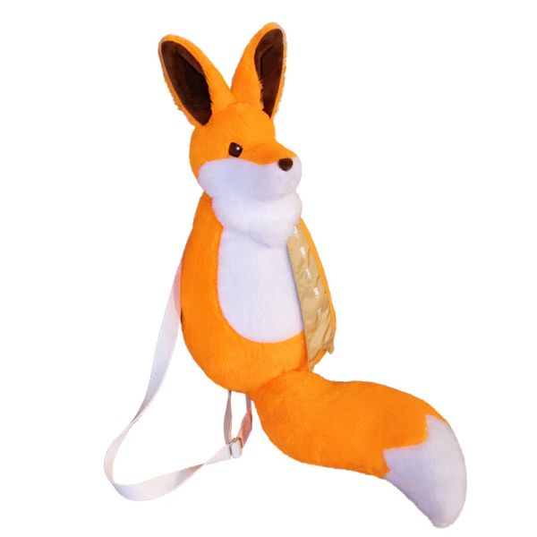 68 cm Kawaii Little Fox Plush Rucksack Stoffed Animal Doll Schöne Fox Umhängetasche Spielzeug Geburtstagsgeburtstag Geschenke