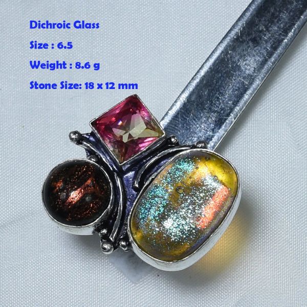 Echter Mondsteine blau Topaz Kyanit Rough Amazonit Schwarzer Turmalin Rosequarz Ring Silber Overlay Kupfer