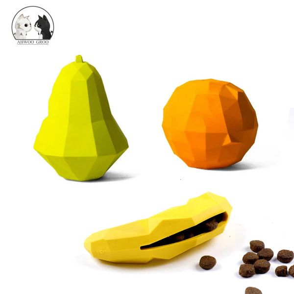 Kauçuk köpek topu çiğneme dispenser sızıntısı gıda oyunu gıcırdayan evcil hayvan oyuncak köpek yavrusu komik diş temizleme atıştırmalık ürünleri 240328