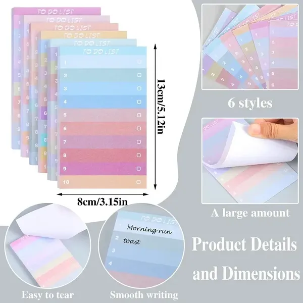 Figurine decorative Figurine multicolore a bordo transfrontaliero Esclusivo Rainbow Notepad Shopping Pad Pad Office Learning Elenco Notebook Prodotti scolastici