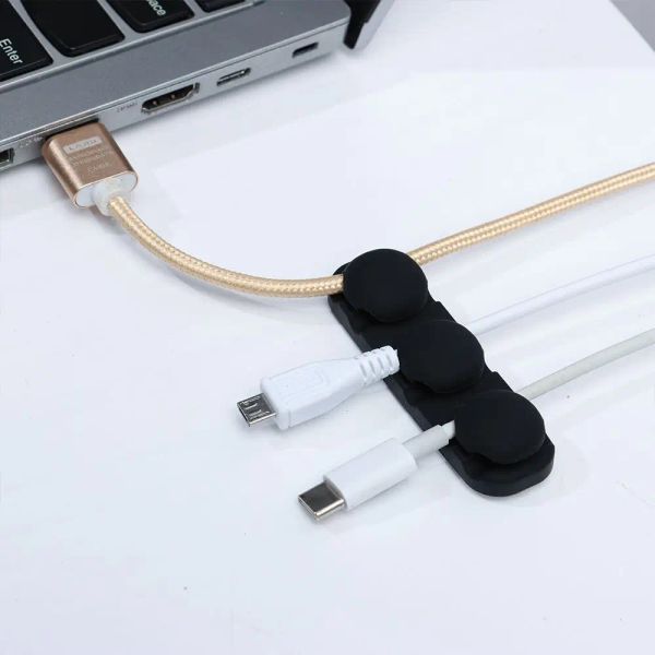 Silikon USB -Kabelorganisator Draht Wickler Office Desktop Management Cable Clips Management Fixer für Maus -Headset -Tastaturlinie
