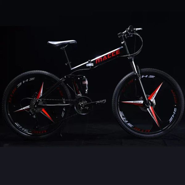 21/27/27/30 Speed Folding Mountain Bike Struttura di coda morbida 24/26 pollici Ciclo di corsa variabile a doppio shock MTB Bicycles MTB