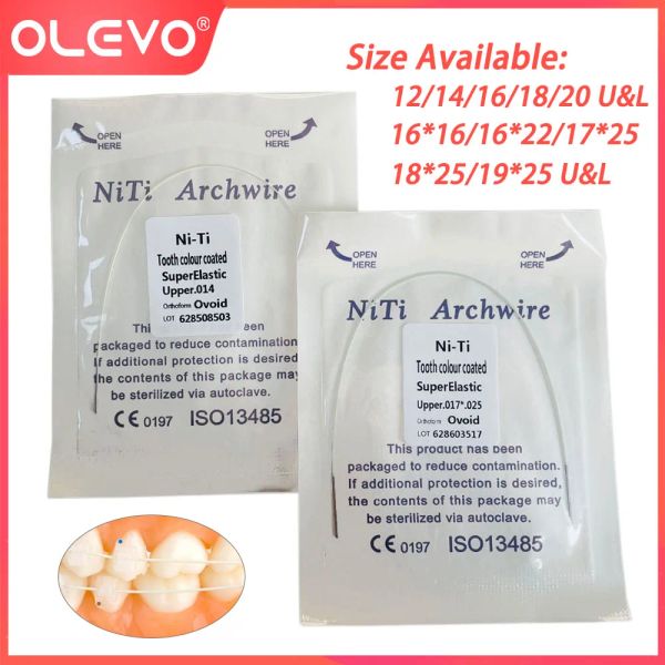 Olevo 1 PC ortodontia dental arqueia os fios niti cor de arco revestido com dentes para aparelhos de dentes da forma ovóide retangular redonda retangular