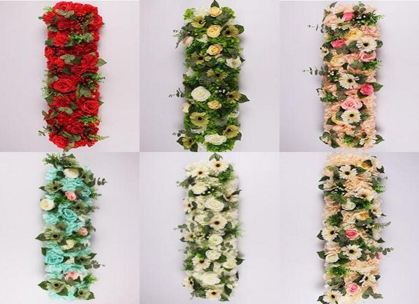 25100 cm elegantes linhas de flores artificiais de casamento Centerpieces Road Cited Flower Table Runner Decoration Supplies 3925176