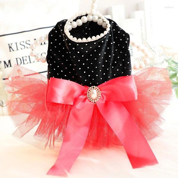 Hundekleidung schwarze Farbe Pink Lace Hunde Tutu Kleider Kleider zwei Fuß Kleidung für Frühlings- und Sommer cooles Haustier süßes Frauen