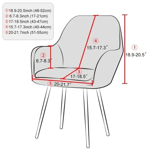 Campa de poltrona de veludo elástico Elastic High Back Dining Chaves Slipcovers Slipula