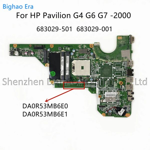 Motherboard für HP Pavilion G42000 G62000 G72000 Laptop Motherboard DA0R53MB6E0 DA0R53MB6E1 683029501 683029001 Unterstützung AMD CPU