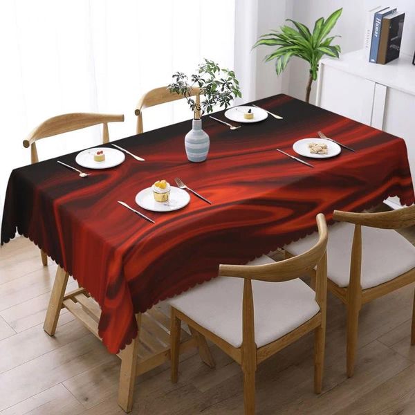 Tabela de pano de mesa Líquido Fogo retangular Toleta de mesa Resumo Impressão retrô para sala de jantar Decoração gráfica