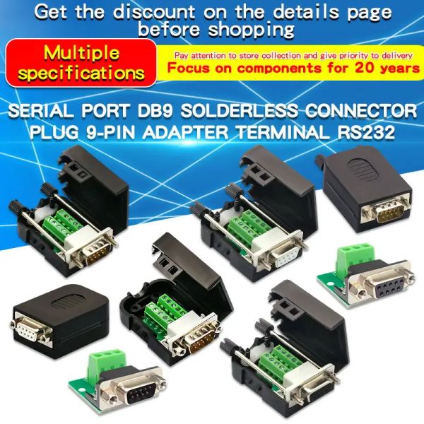 Serienkopf DB9 Lötenfreier Kopftransferfreier Stecker 9-Polel-Adapter-Terminal RS232/com Port weiblicher Kopf Männlicher Kopf