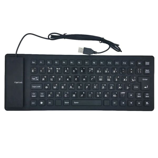 Tastaturen Neue Silikon Flexible 85 Tasten Mini USB Tragbare wasserdichte Tastatur für PC/Laptop mit thailändischem arabischem russischem hebräischem Aufkleber