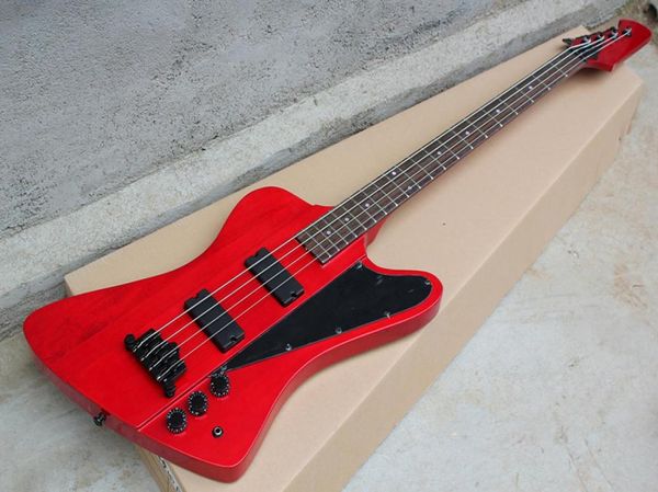 Factory Custom 4String Red Electric Bass Guitar com HeadstockRosewood Fingboardboard Blackwares20 Fretsoffer Custom3466298