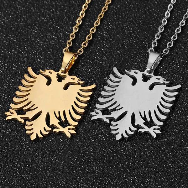 Anhänger Halskette modische albanische Adler -Anhänger Halskette für Herren Gold/Silber Party Engagement Jubiläum Edelstahl Schmuckgeschenke